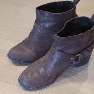 Carlos by Carlos Santana Brown Suede Ankle Booties with Side Strap